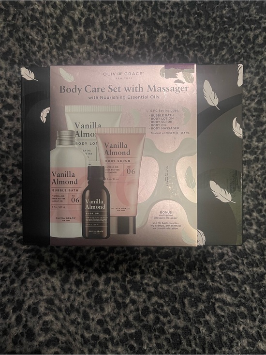 Olivia Grace Other - Olivia Grace Vanilla Almond Body Care Set with Massager – Pink and Black Box